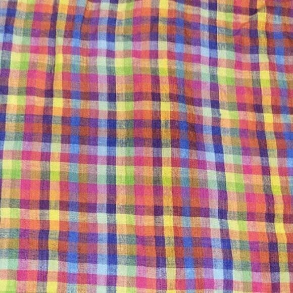 Scott Barber Delavé 100% Linen Plaid/Checkered Button Up/Button Down Shirt L - Picture 11 of 11